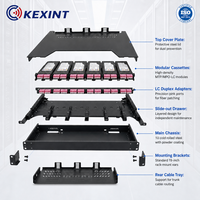 Kexint 1U High Density 144 Core MTP MPO to LC Fiber Optic Patch Panel, Slide-Out Type Rack Mount ODF for Data Center Cabling