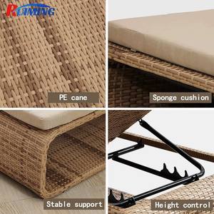 أثاث حمام سباحة للفنادق ، أثاث من الخوص البلاستيكي للاسترخاء مع وسادة ، كرسي صالة الشاطئ ، الروطان ، حديقة خارجية حديثة - Product Image 4