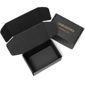 Enveloppe de cadeau écologique imprimée de marque personnalisée Boîte postale d'expédition postale ondulée en papier kraft carton cadeau pliable noir - Product Image 3