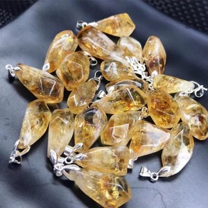 Tự Nhiên Citrine Druzy Topaz Tinh Thể Thạch Anh Mặt Dây Chuyền Vòng Cổ Khắc UV In Đá Quý Vòng Cổ Cho Món Quà - Product Image 6