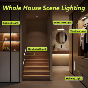 Luz LED Tricolor para Gabinete, Tira LED Recargable por USB con Sensor de Movimiento, Regulable, de Aluminio, para Mesita de <span class=keywords><strong>Noche</strong></span>, Armario, Escritorio, Arte - Product Image 3