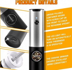 Hot Selling Electric <b>Pepper</b> <b>Grinders</b> Automatic Rechargeable Salt and <b>Pepper</b> Mill Set With Rechargeable Base - Product Image 3