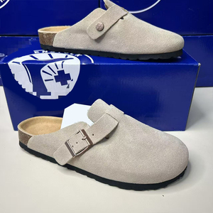 Новые модные сабо Birkenstock <span class=keywords><strong>2025</strong></span> года из денима и натуральной кожи с увеличенной пробковой подошвой, полузакрытые, для зимнего сезона - Product Image 2
