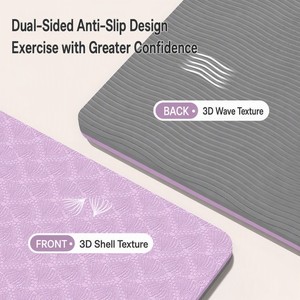 Tapis de yoga rose antidérapant, pliable, grande taille, épais, en TPE, pour le fitness, l'exercice et le camping - Product Image 5