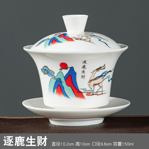 Vente en gros de tasses à thé chinoises en céramique de Fujian Sancai Gaiwan de 150 ml, écologiques, nouveau style <span class=keywords><strong>chinois</strong></span> - Product Image 5