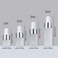 Flacons compte-gouttes miniatures en verre dépoli de 1 ml, 2 ml, 3 ml, 5 ml, vides, portables, pour voyage, avec compte-gouttes pour cosmétiques ou cadeaux