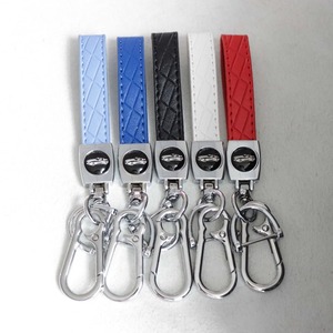 Porte-clés de voiture en cuir de haute qualité avec anneau décoratif en métal, cadeau promotionnel, sangle pour clés, adapté à Volkswagen <span class=keywords><strong>Tesla</strong></span> Honda - Product Image 5