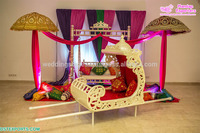 Décorations de mariage indien magnifique Style Cendrillon Palki nouveau Doli élégant pour l'entrée de la mariée inspiré par le conte de fées classique