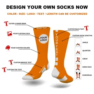 High Quality Custom Fashion Sports Men Socks Custom Design Your Own Logo Socks Sox