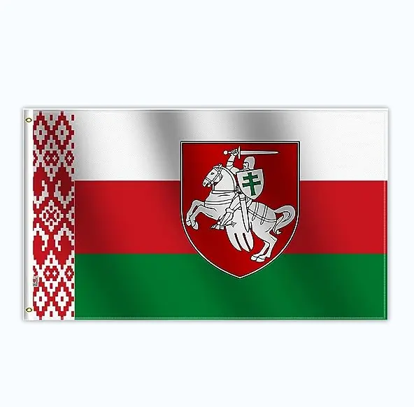 3X5 Ft Belarus Vlag Voor Buiten Witte Rode Riddervlag Vrijheid Pagonia Wapenschild Huis Decoratie Tuin G