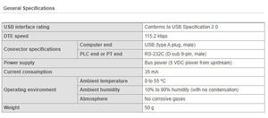 สายเคเบิล-USB;CS1W-CIF31,ข้อมูล,USB-RS232C(D-s OM RON และของแท้ - Product Image 4