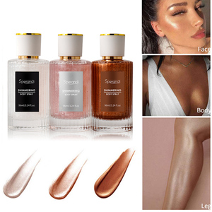 Etiqueta privada personalizada cuerpo brillo aceite líquido resaltador bronceador para la piel brillo maquillaje exclusivo brillo fórmula - Product Image 3