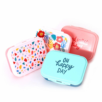 Boîte à lunch bento pour enfants, capacité de 1000 ml, style mignon avec compartiments et fourchette, passe au lave-vaisselle, sans BPA, fermeture à clip pour la préparation des repas