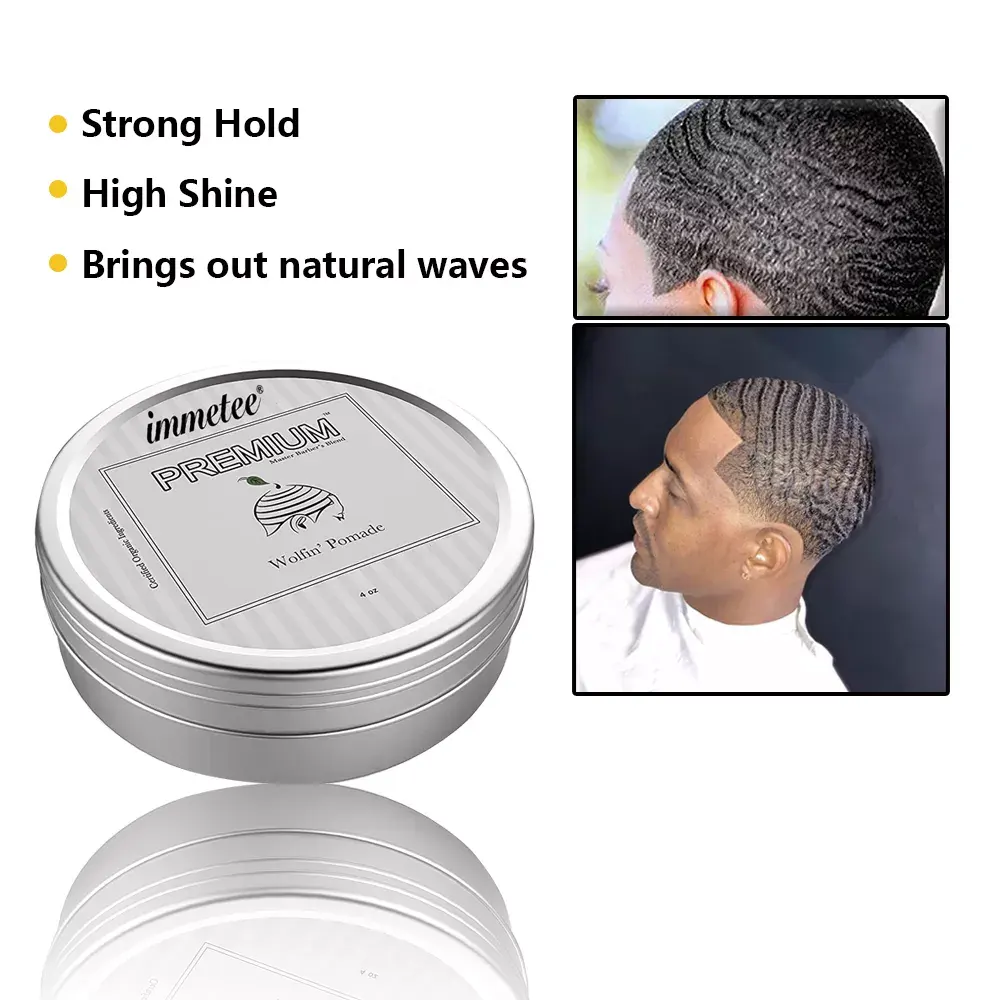 Oem Odm Organische Haar Pommade Wax Sterke Hold Wave Haar Olie Gebaseerd Styling Wave Pommade Gel Voor Golvend Krullend Haar