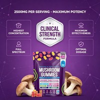 Gummies aux champignons avec Ashwagandha pour le soutien immunitaire, la santé cérébrale et l'énergie, 80 gummies véganes saveur fruits mélangés OEM ODM