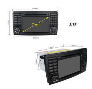 Reproductor de radio para coche con pantalla táctil Android de 7 pulgadas y doble din iPoster para Mercedes-Benz ML-Class W164, navegación GPS para coche - Product Image 3