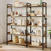 Étagère à vaisselle industrielle vintage en fer écologique de 65 pouces, 5 niveaux pour le rangement des casseroles et poêles, noire, pour la maison, le bureau, le salon
