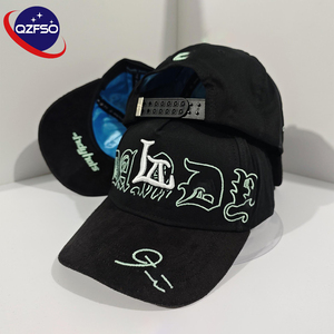 Casquette de baseball unisexe QZFSO personnalisée, nouvelle collection, en daim, avec visière courbée, doublure en satin, broderie 3D, 5 panneaux, toutes saisons - Product Image 1
