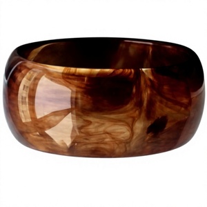 Brazalete de Resina Artístico Hecho a Mano, Colorido, con Forma Redonda y Patrón Personalizado, Joyería de Moda al por Mayor - Product Image 4