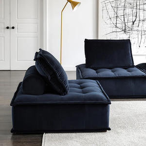 Canapé carré en tissu italien avec rembourrage en mousse en forme de L et motif abstrait pour le mobilier de salon - Product Image 5