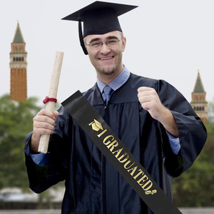 Écharpe de graduation pour hommes musulmans IGRADUATED, Étole, Ruban de cérémonie, Décoration de costume de fête - Product Image 4