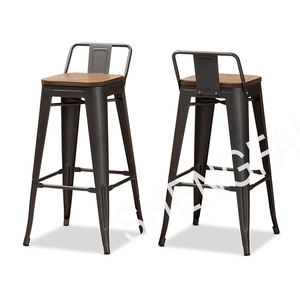 مصنع رخيصة كراسي معدنية قابلة للتكديس كراسي للبار أثاث تجاري كراسي ارتفاع منضدة سوداء مقاعد ثقيلة - Product Image 3