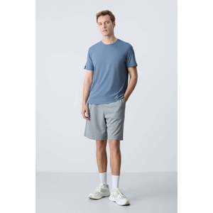 Short en coton coupe standard pour homme Tommylife 100% coton gris chiné basique 81275 - Product Image 3