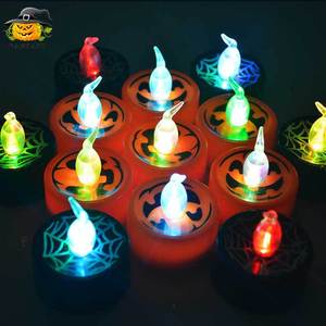 Lampe décorative électronique à LED en forme de citrouille et toile d'araignée pour Halloween, idéale pour la décoration de fête - Product Image 4