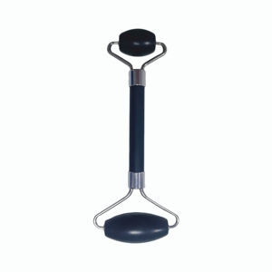 best wholesale price China Huizhou factory direct sale natural black xiuyan jade double head Face <b>Massage</b> Roller - Product Image 3
