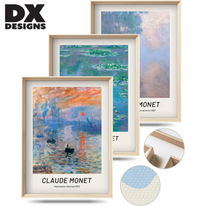 Lot de 3 tableaux encadrés 30x40 cm Claude Monet, <span class=keywords><strong>Impression</strong></span> Sunrise, Nénuphars, impressions sur toile pour salon, chambre, décoration intérieure - Product Image 1