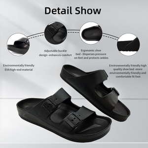 Sandales d'été légères personnalisées en EVA pour hommes et femmes, à double boucle, décontractées, tendance, confortables, pour couple, vente en gros - Product Image 4