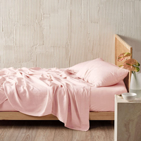 Parure de draps en lin français 100% pour lit Queen Size, style ferme moderne, 300 fils, respirant et absorbant l'humidité