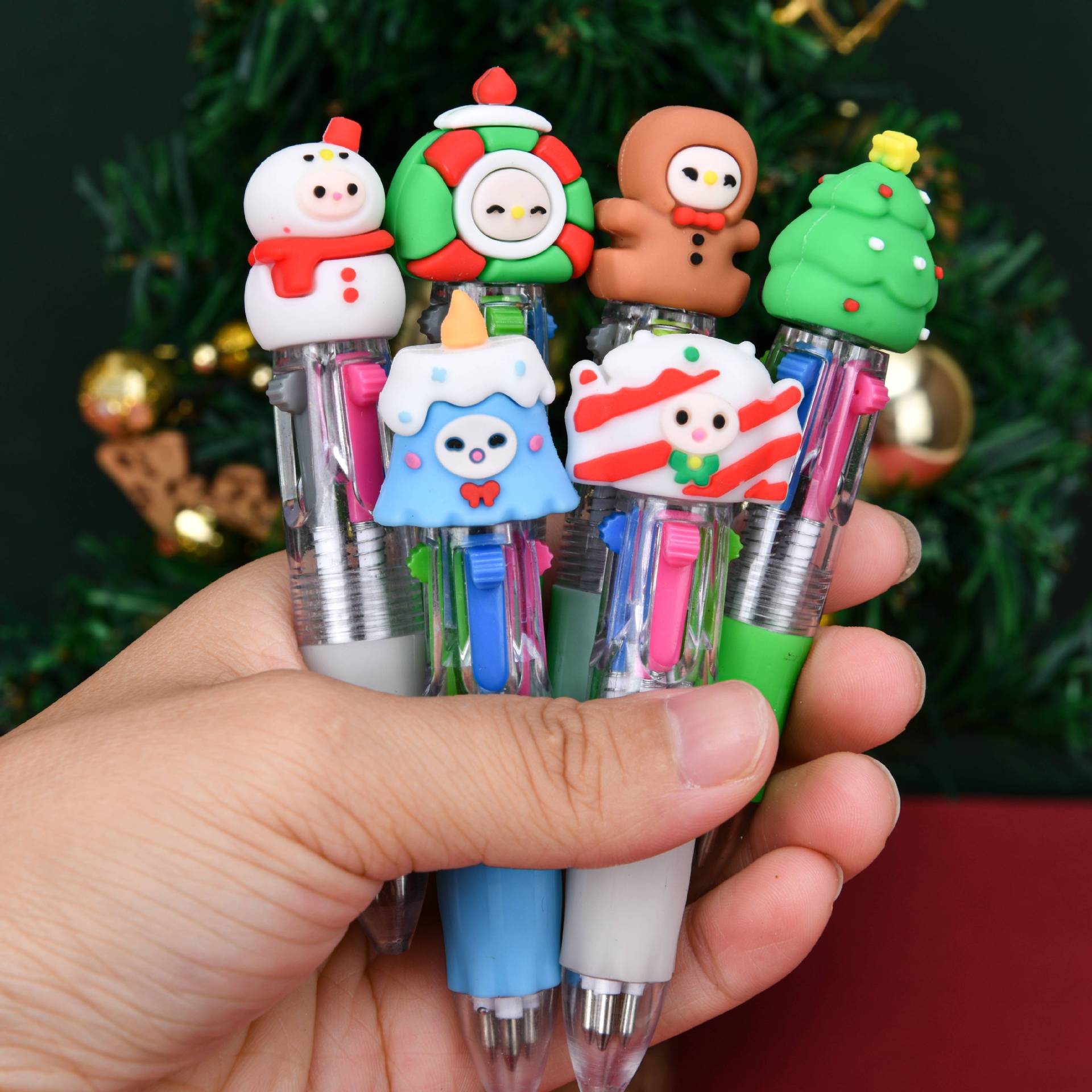 Stylo à bille à quatre couleurs [nouvelle série mignonne de Noël]