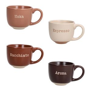 Ensemble de 4 tasses à café Tognana 100 cc, mugs en céramique multicolores pour barista - Product Image 1