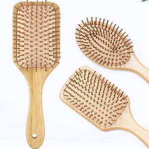 Supplier Eco-Friendly Bamboo Cushion Hair Comb, Portable Detangling Massage Brush, Daily Bathroom <b>Accessory</b> for All Hair Types - Product Image 3