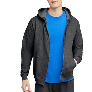 Sudadera con capucha y cremallera de peso pesado con logotipo personalizado al por mayor para hombre, sudadera básica de mezcla de algodón grueso y suave para invierno - Product Image 4