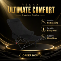 Chaise longue pliante portable, siège inclinable de camping avec repose-pieds et poche latérale pour la plage, la pêche et les activités de plein air