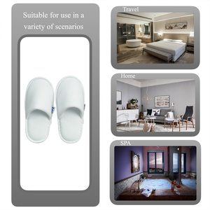 Chaussons d'hôtel personnalisés avec logo imprimé, vente en gros d'usine, chaussons jetables en tissu éponge pour hôtel étoilé, motel, chambre - Product Image 5