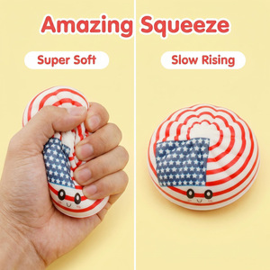 Jouet Squishy en forme de boulette à vapeur avec diverses drapeaux nationaux, Boîte Mystère Squishy, Squishy Bao Bun de football, Jouet sensoriel à presser anti-stress - Product Image 3