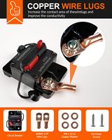 Interruptor de Circuito Manual de Reinicio en Línea de 12V-48V CC, a Prueba de Polvo, Seguro, 30A 60A 150A 100A 200A 250A 300A, para Coche, Barco y Embarcaciones Marinas