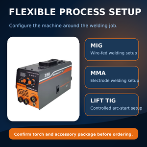 Machine à souder à l'arc compacte MIG MMA Lift TIG pour <span class=keywords><strong>travaux</strong></span> <span class=keywords><strong>de</strong></span> construction, <span class=keywords><strong>travaux</strong></span> métallurgiques et réparations sur site, machine à souder à l'arc à inverseur 3 en 1 - Product Image 3