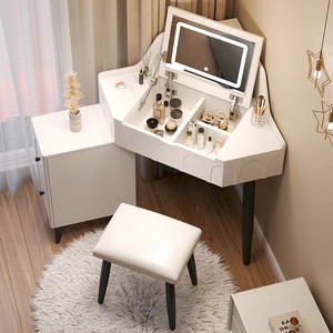New Style Flip Dresser Wood Lighted Modern Simple <strong>Narrow</strong> Small Apartment Cream Style Triangle Corner Makeup Panel <strong>Dressing</strong> <strong>Table</strong> - Product Image 2