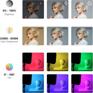 Panneau lumineux vidéo <span class=keywords><strong>LED</strong></span> RGB <span class=keywords><strong>NEEWER</strong></span> RGB168 de 18,3 pouces, prend en charge le contrôle par application et est livré avec un ensemble de deux trépieds - Product Image 6