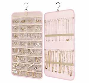 Sac en papier polyester durable, porte-bijoux double face, organisateur de bijoux suspendu personnalisé, pochette à bijoux pour femmes - Product Image 2