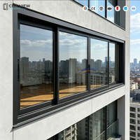 Portes et fenêtres en alliage d'aluminium résistantes aux ouragans avec double vitrage à isolation thermique, fenêtre coulissante pour maison extérieure moderne