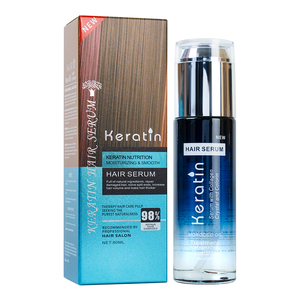 Sérum capillaire à la kératine 80ml hydratant, lissant et réparateur pour cheveux abîmés avec collagène et huile d'argan du Maroc - Product Image 1