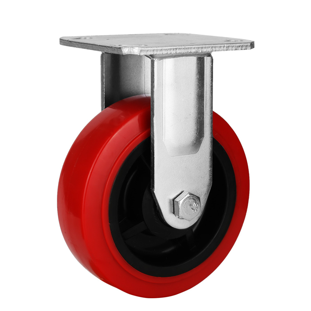 Double Roulement À Billes Pivotant et Rigide Style Fixe Établi Pu Roulette