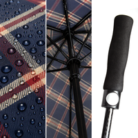Parapluie de golf classique à carreaux écossais, production en gros OEM ODM, directement de l'usine, inspection de contrôle qualité, logo personnalisé, vente en gros