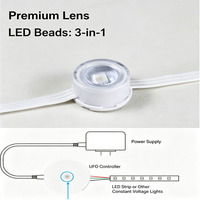 Luces para Aleros de Techo, Venta de Fábrica, 40 LEDs/20m, DC24V, Control Inteligente por Aplicación, PC+Silicona, IP67, Impermeables, para Decoración de Fiestas, Hogar y Días Festivos