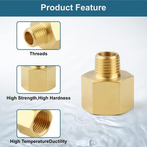 Adaptateur réducteur de raccord de tuyau en laiton <span class=keywords><strong>1</strong></span>/<span class=keywords><strong>4</strong></span> "<span class=keywords><strong>filetage</strong></span> mâle <span class=keywords><strong>NPT</strong></span> à <span class=keywords><strong>1</strong></span>/2" <span class=keywords><strong>filetage</strong></span> femelle <span class=keywords><strong>NPT</strong></span> raccord de tuyau droit mamelon hexagonal coupleur rapide - Product Image 3